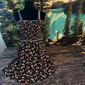 City Vibe Floral & Gingham Dress Womens Large NWT